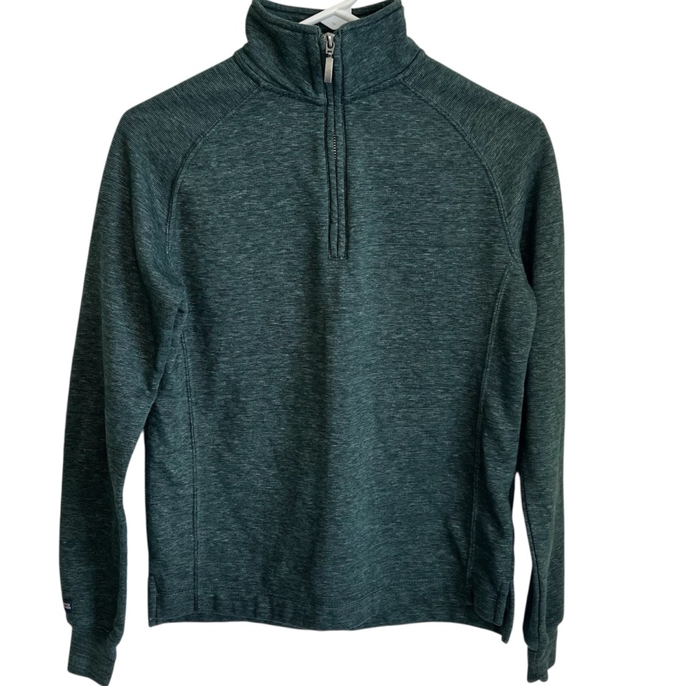 Jansport Men's Green Quarter-Zip Relaxed Fit Green Pull Over Size Small EUC